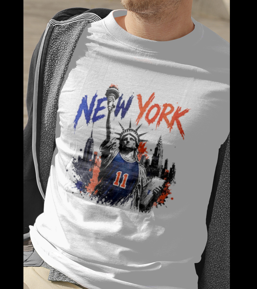 New York Statue Of Liberty Knicks Jersey City Skyline 11 T-Shirt