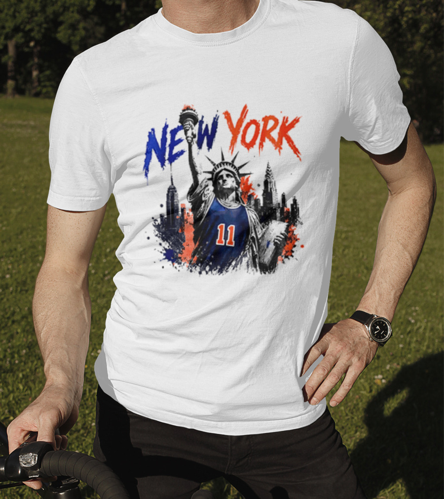 New York Statue Of Liberty Knicks Jersey City Skyline 11 T-Shirt