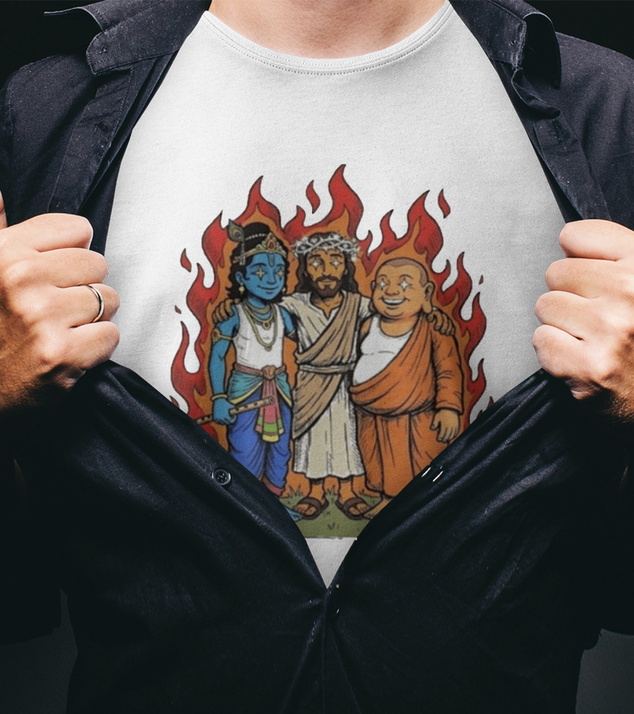 You Cannot Treat People Like Garbage Krishna Jesus Buddha Friendship T-Shirt