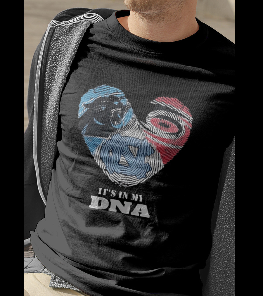 Carolina Panthers UNC Tar Heels Heart It's In My DNA T-Shirt