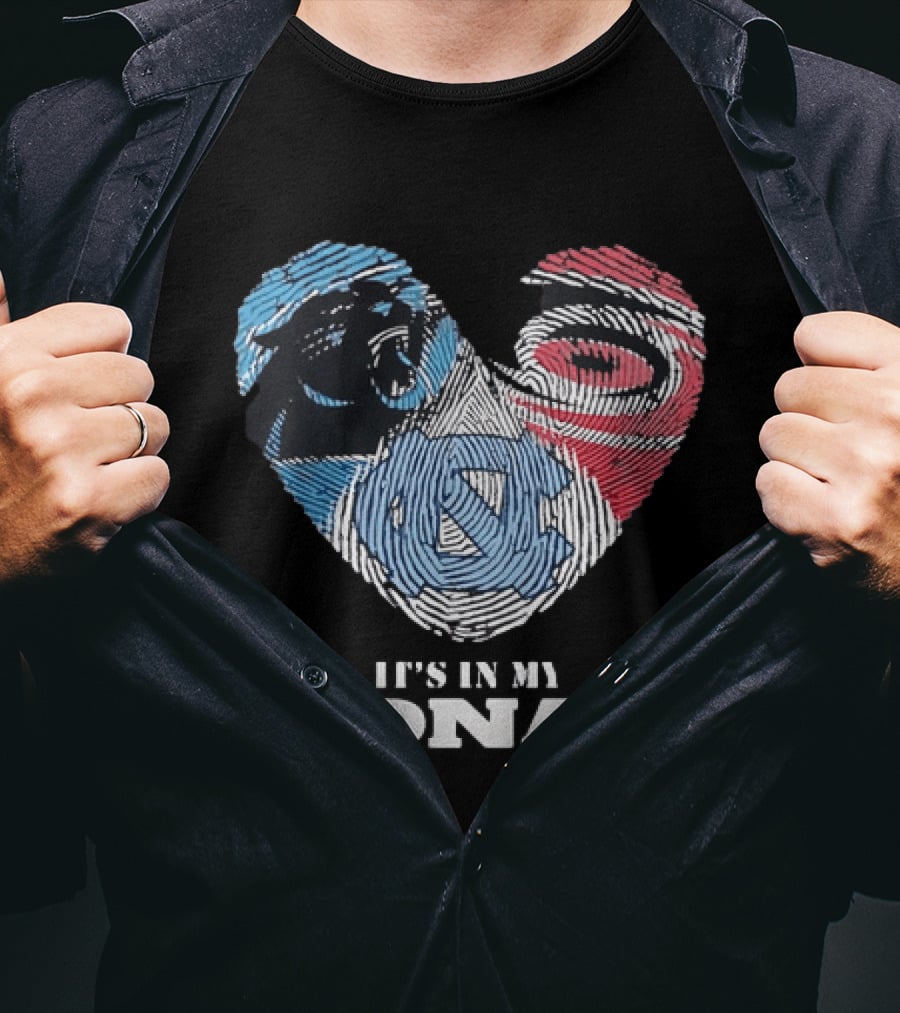 Carolina Panthers UNC Tar Heels Heart It's In My DNA T-Shirt