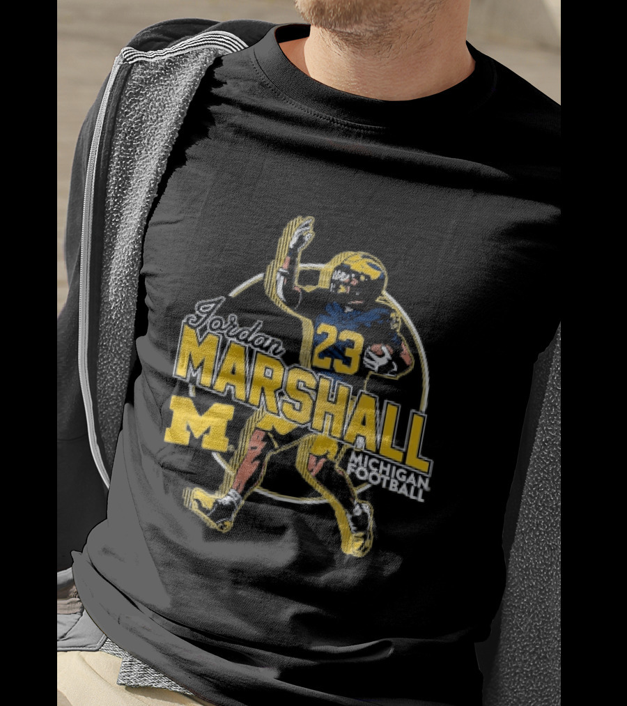Jordan Marshall 23 Michigan Wolverines Football M T-Shirt