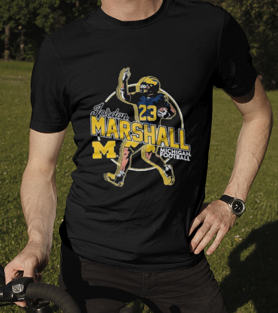 Jordan Marshall 23 Michigan Wolverines Football M T-Shirt