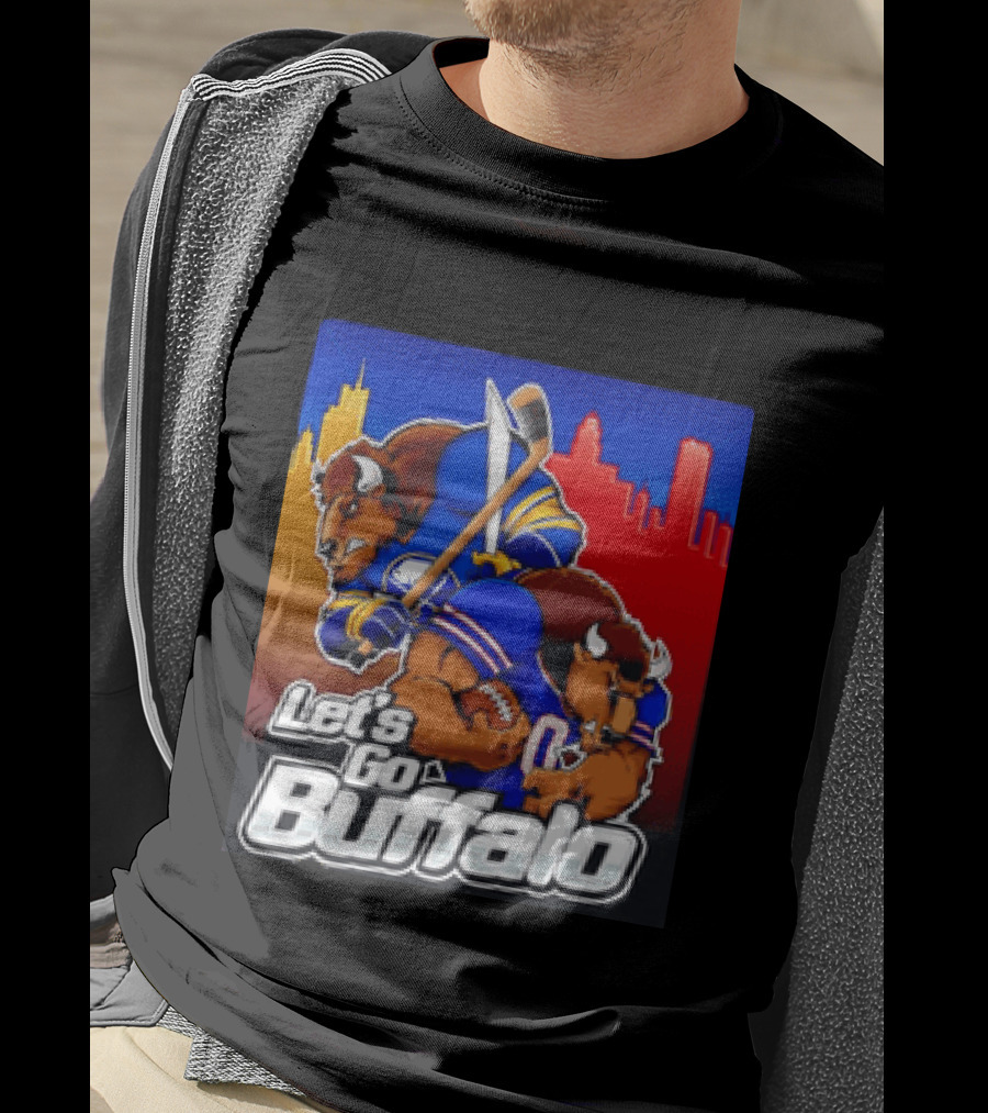 Let's Go Buffalo City Sports Teams Hockey Football Collage T-Shirt
