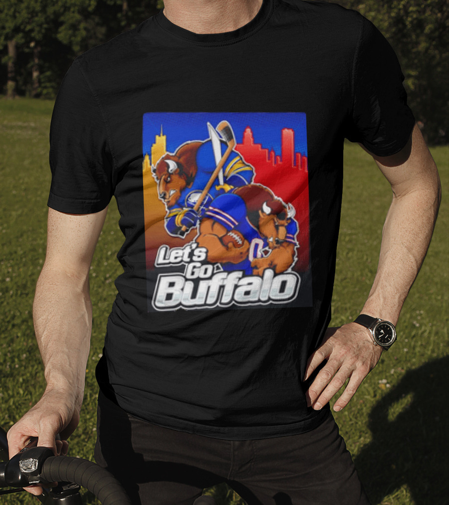 Let's Go Buffalo City Sports Teams Hockey Football Collage T-Shirt
