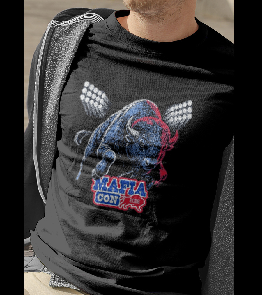 Mafia Con 2026 Buffalo Bills Bison Stadium Lights T-Shirt