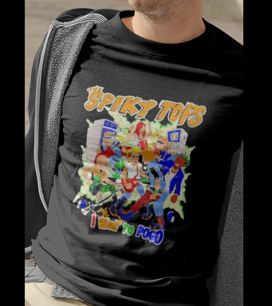 The Spiky Tops I Want To Pogo Punk Rock Music Band Comic T-Shirt