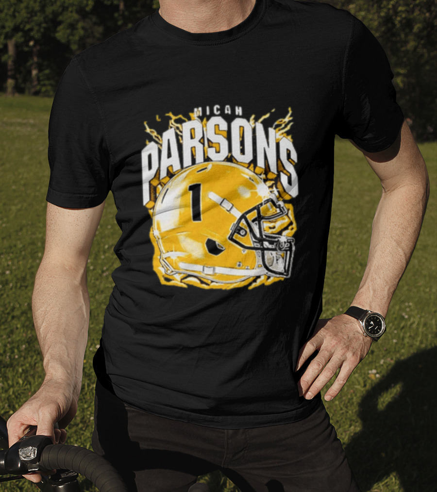 Micah Parsons No 1 Football Helmet Explosion T-Shirt
