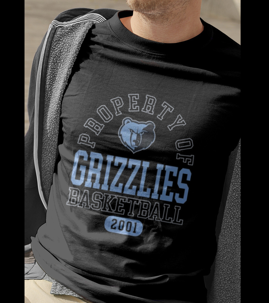 Property Of Grizzlies Basketball 2001 Memphis Grizzlies Bear T-Shirt