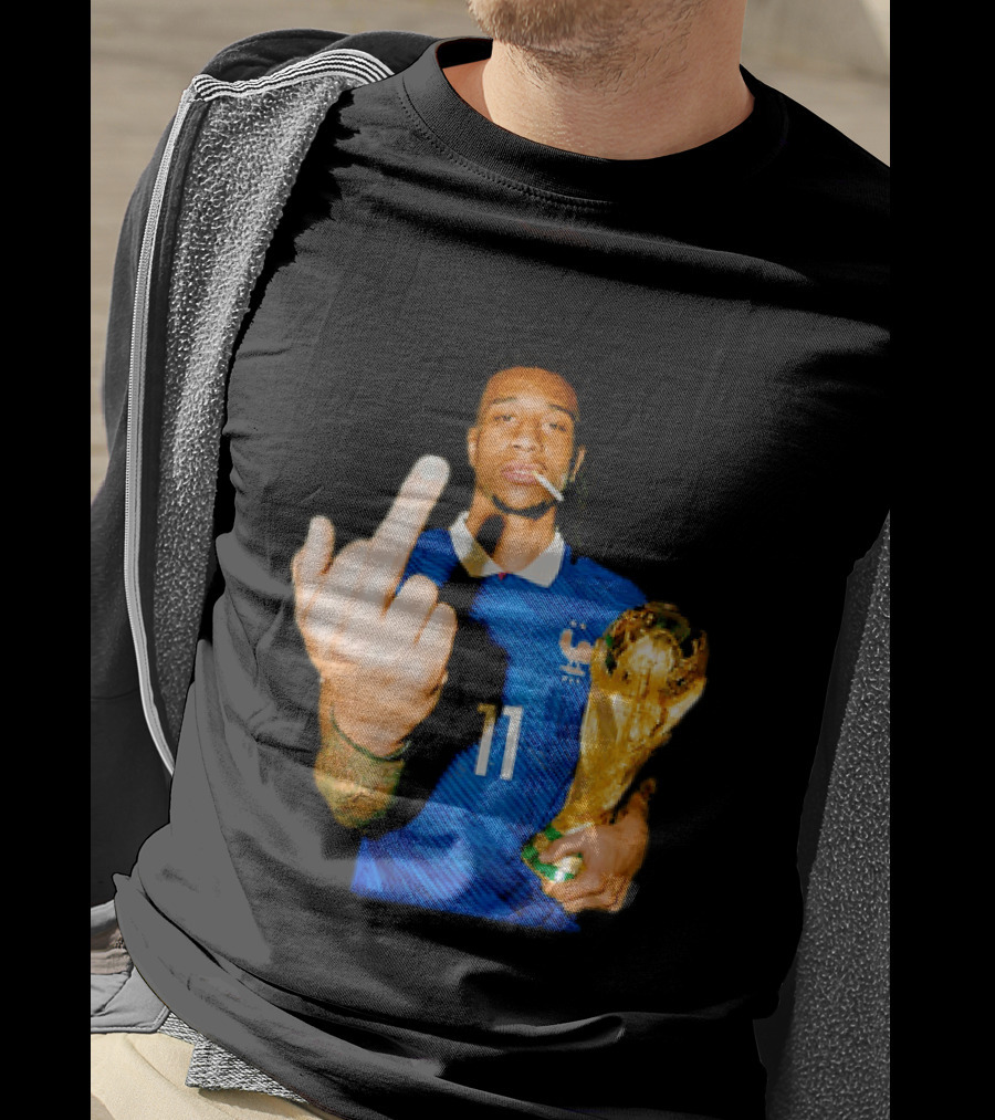 France National Team Number 11 Middle Finger Trophy Gesture T-Shirt