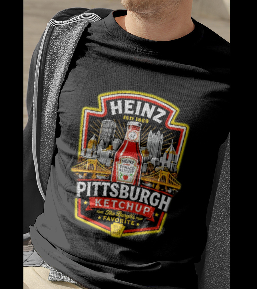 Heinz Pittsburgh Ketchup The Burgh's Favorite Steel City Pride Est 1869 T-Shirt