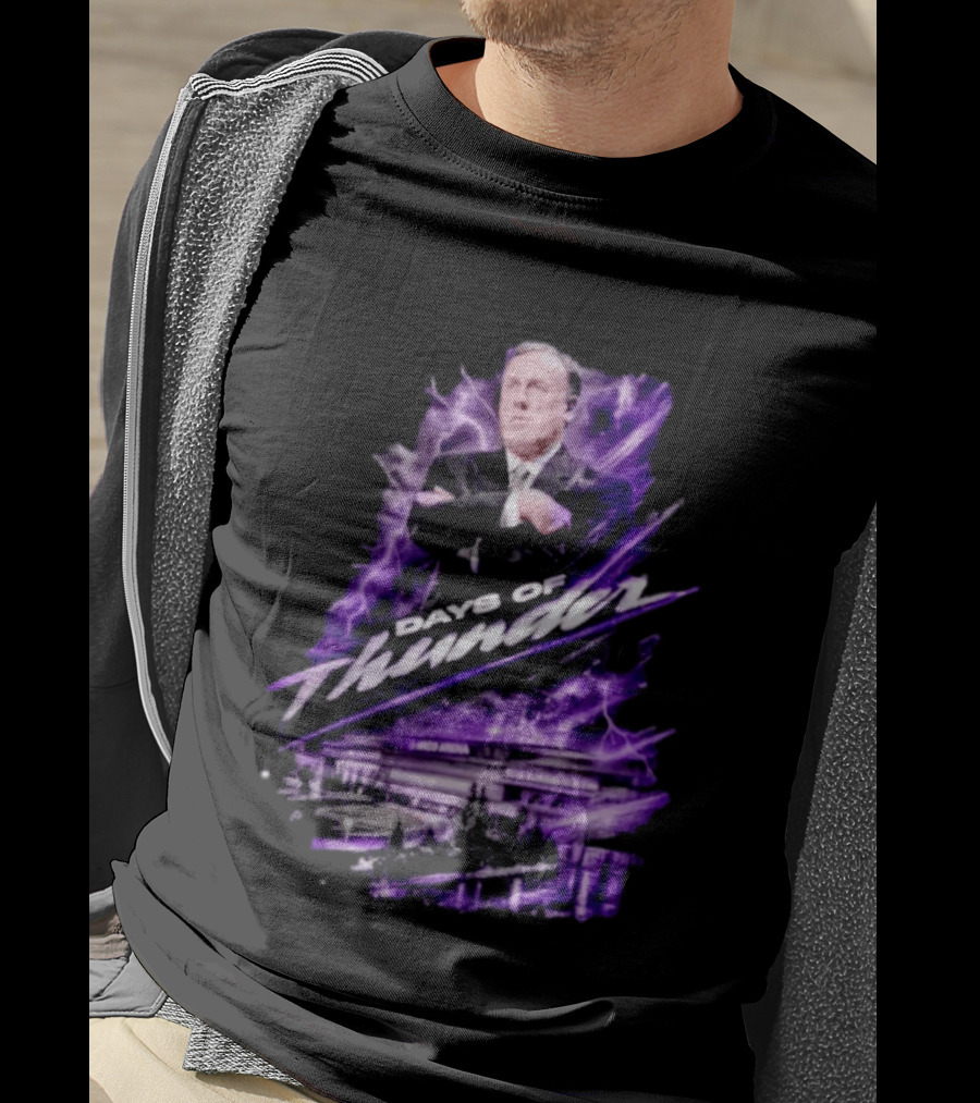 Rick Adelman Days Of Thunder Arco Arena Purple Lightning T-Shirt