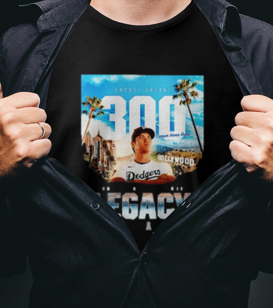 Shohei Ohtani 300 Career Home Runs Los Angeles Legacy Hollywood Dodgers T-Shirt