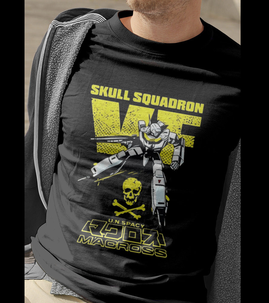 Skull Squadron VF U.N. Spacy Macross Anime Valkyrie T-Shirt
