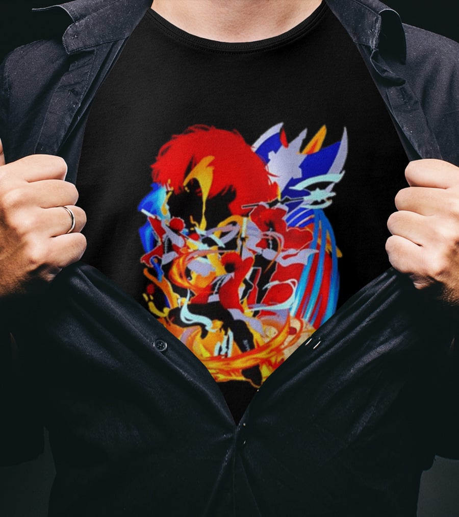 Stark Frieren Beyond Journey's End Anime Dynamic Colorful Scene T-Shirt