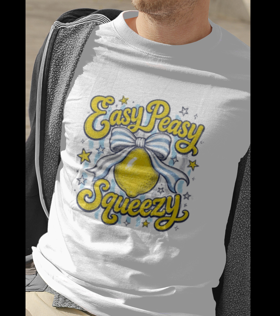 Easy Peasy Squeezy Lemon Bow Stars T-Shirt