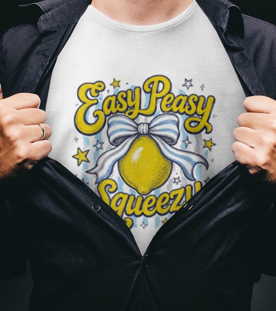 Easy Peasy Squeezy Lemon Bow Stars T-Shirt