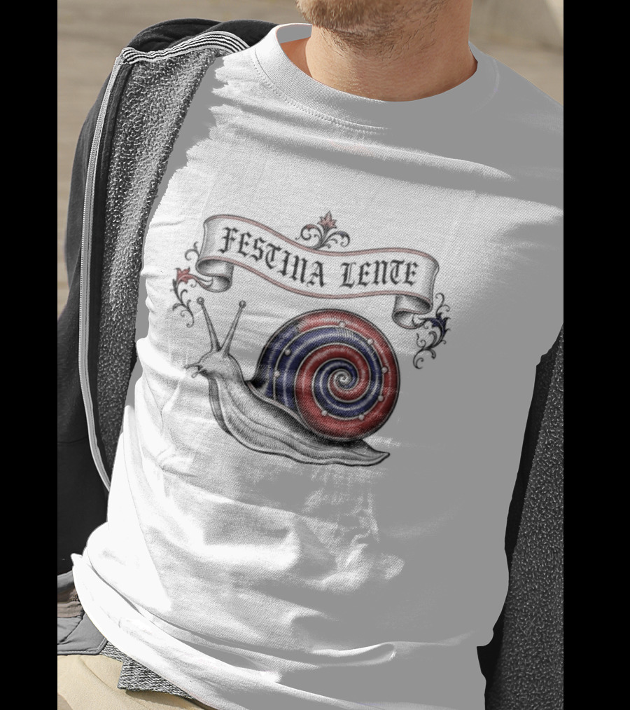Festina Lente Latin Motto Snail Spiral T-Shirt