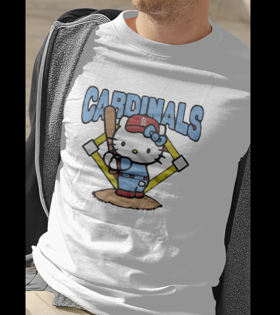 Hello Kitty St Louis Cardinals Baseball Batter MLB Cartoon T-Shirt