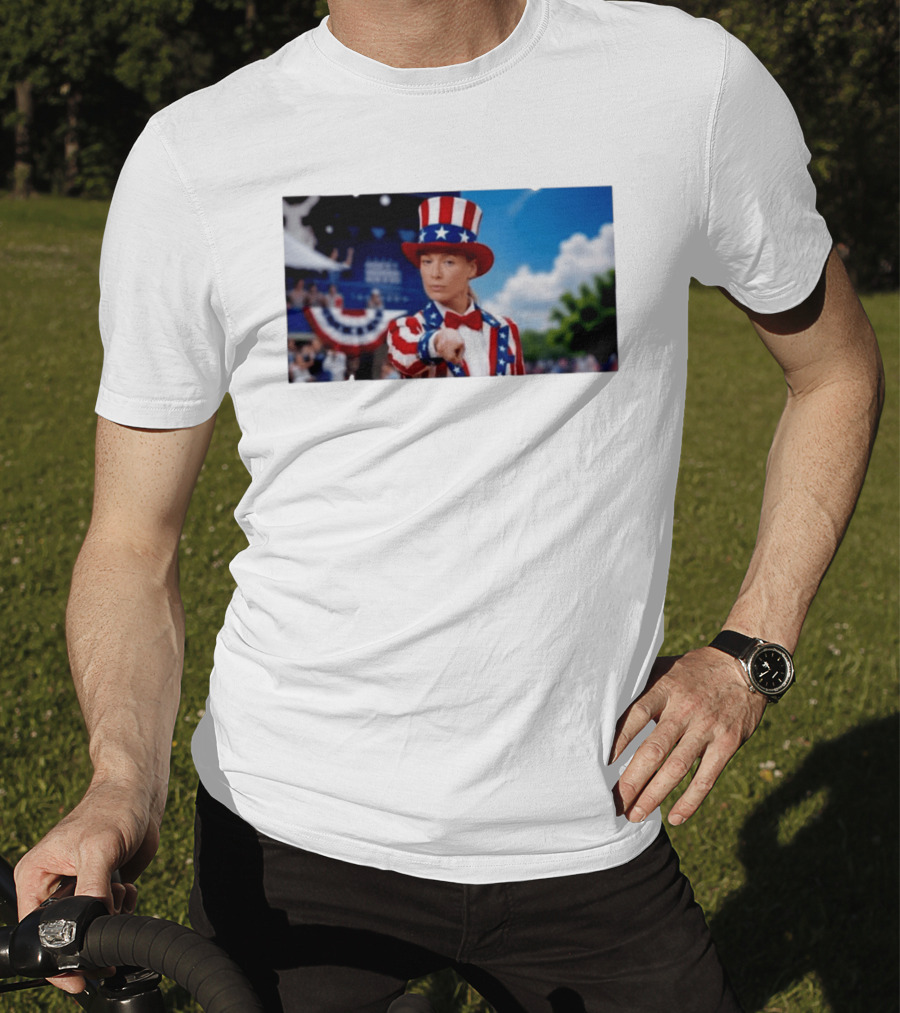 Sophia Cunningham Uncle Sam Patriotic Costume Red White Blue Stars And Stripes T-Shirt