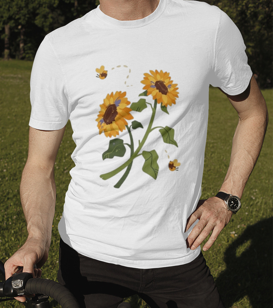 Sunflower Good Times With Sunflowers Bees And Scar Suowers T-Shirt