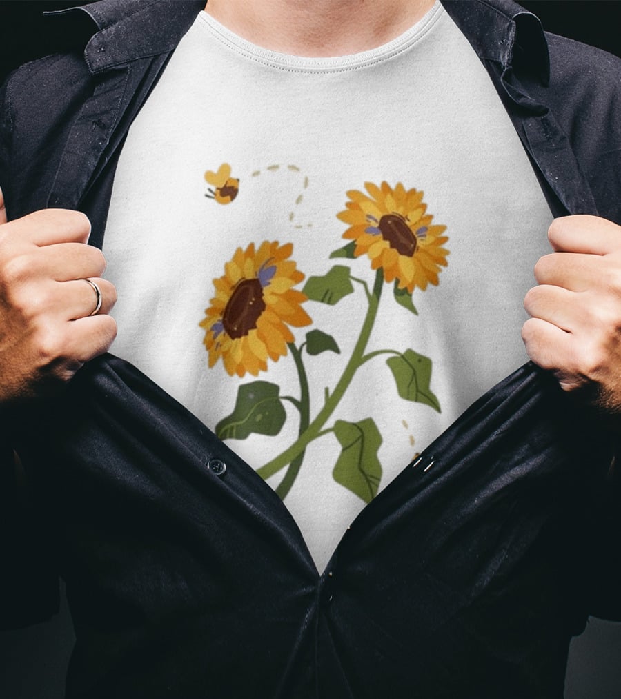 Sunflower Good Times With Sunflowers Bees And Scar Suowers T-Shirt