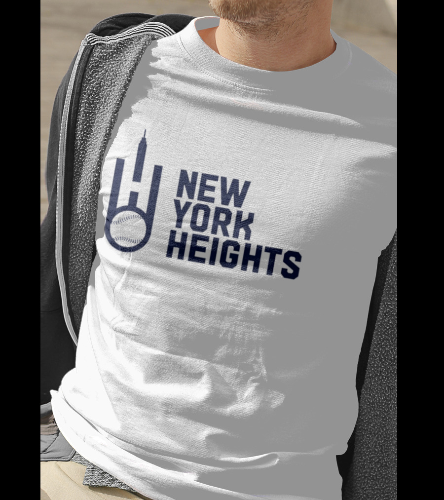 New York Heights Baseball City Skyline Empire State T-Shirt
