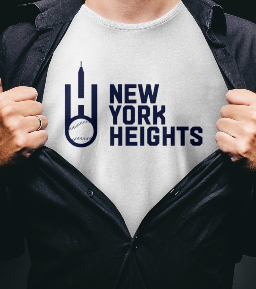 New York Heights Baseball City Skyline Empire State T-Shirt