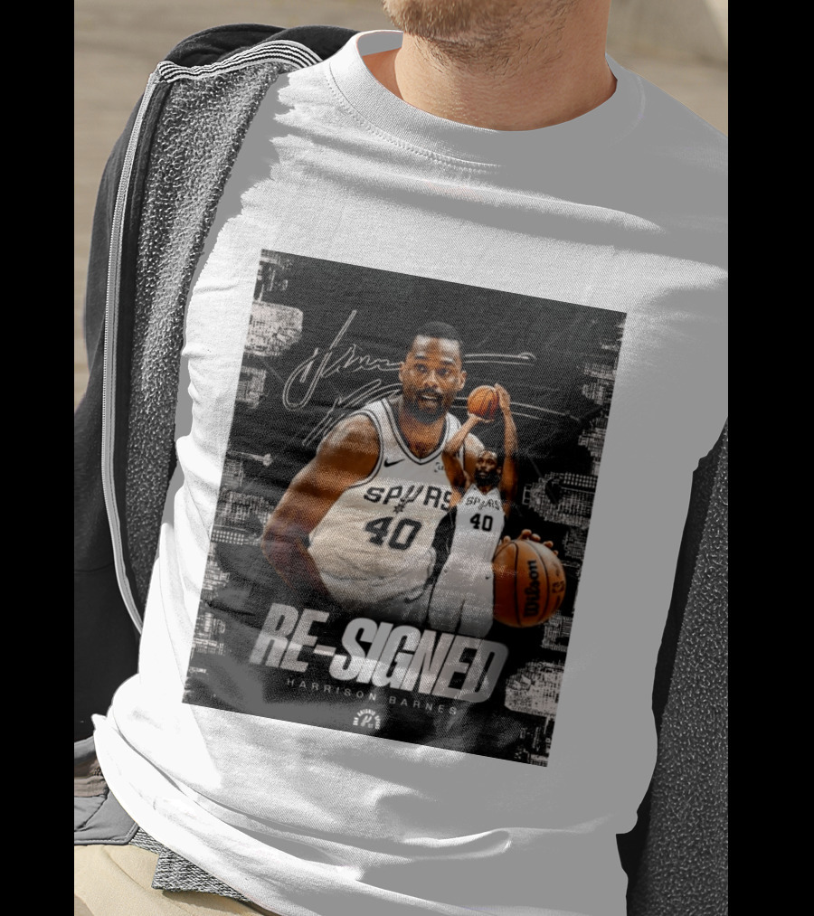 Re Signed Harrison Barnes Spurs 40 Basketball Return T-Shirt
