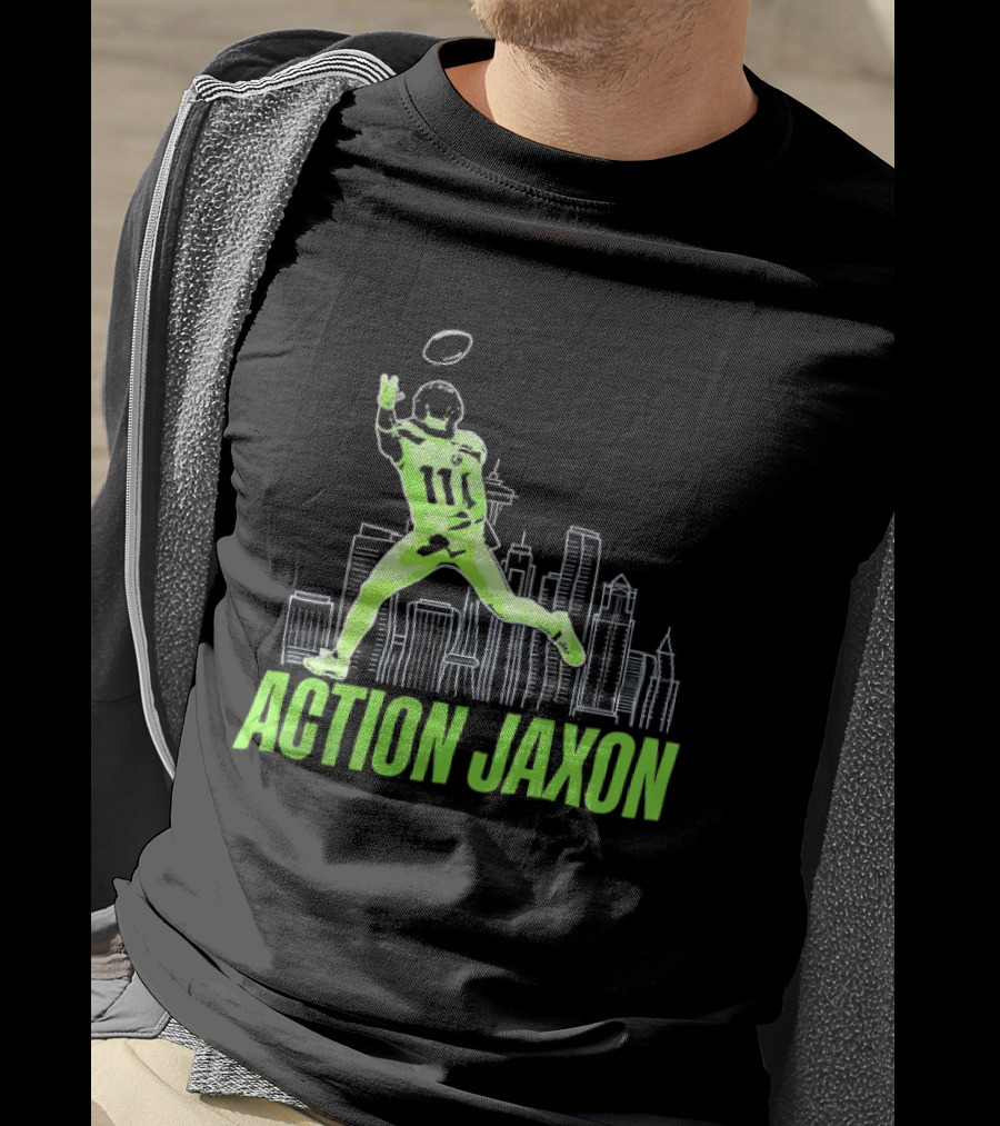 Action Jaxon Seattle Skyline Football Catcher T-Shirt