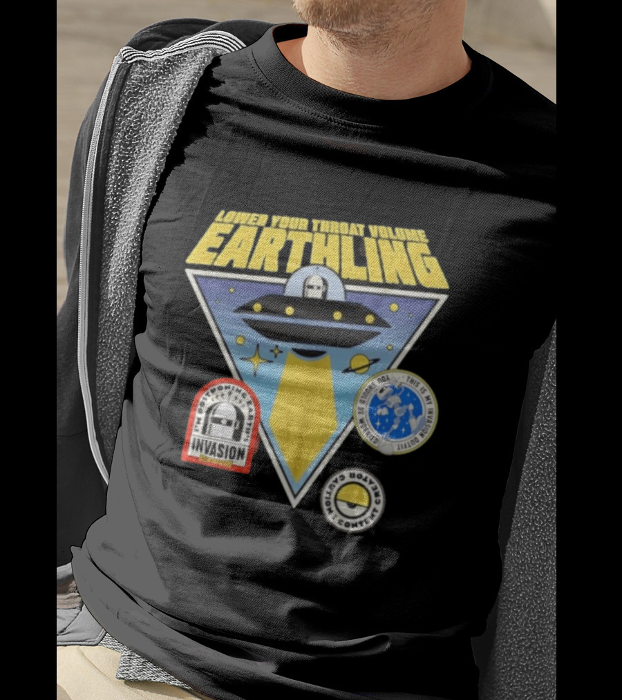 Lower Your Throat Volume Earthling Invasion Postponed Futurama Bender Planet Express Delivery T-Shirt