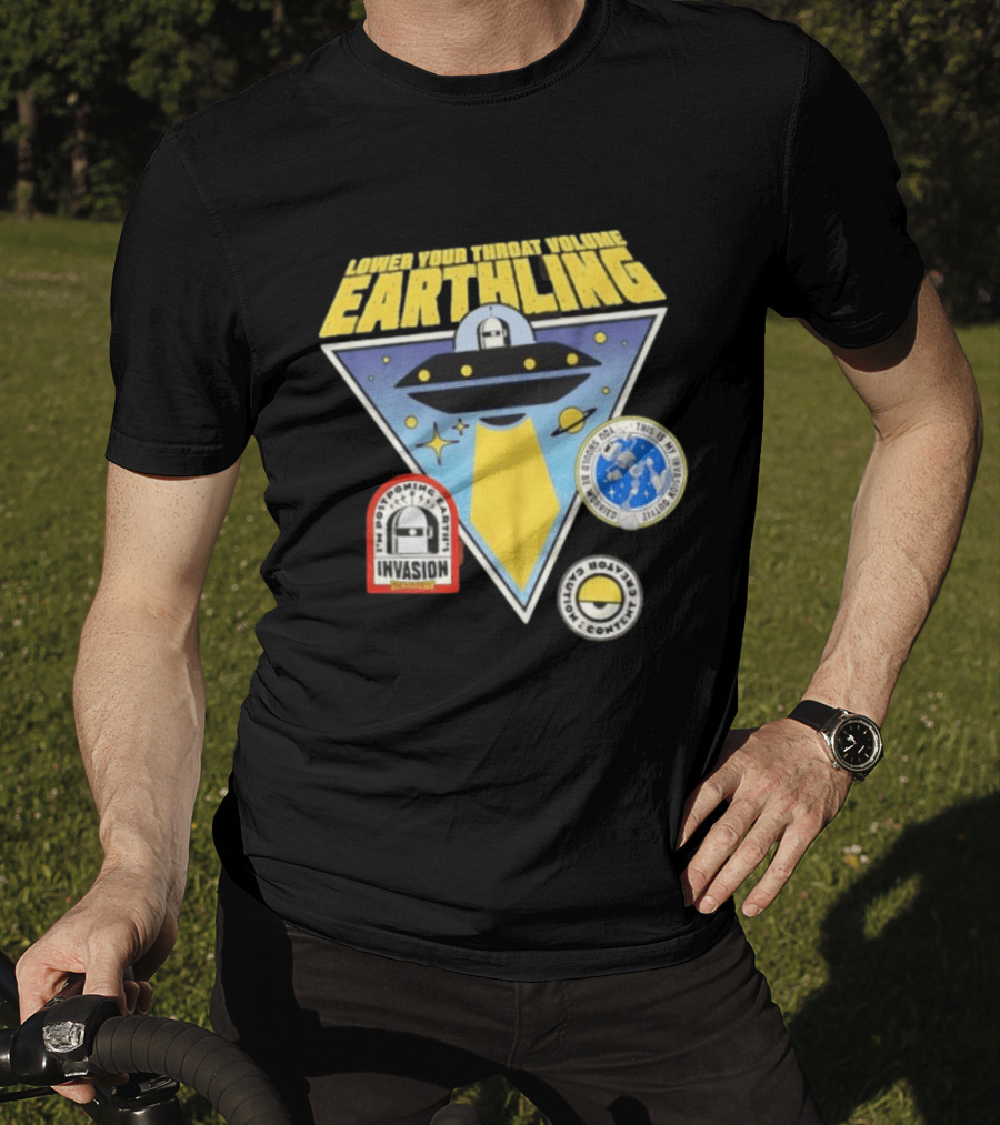 Lower Your Throat Volume Earthling Invasion Postponed Futurama Bender Planet Express Delivery T-Shirt