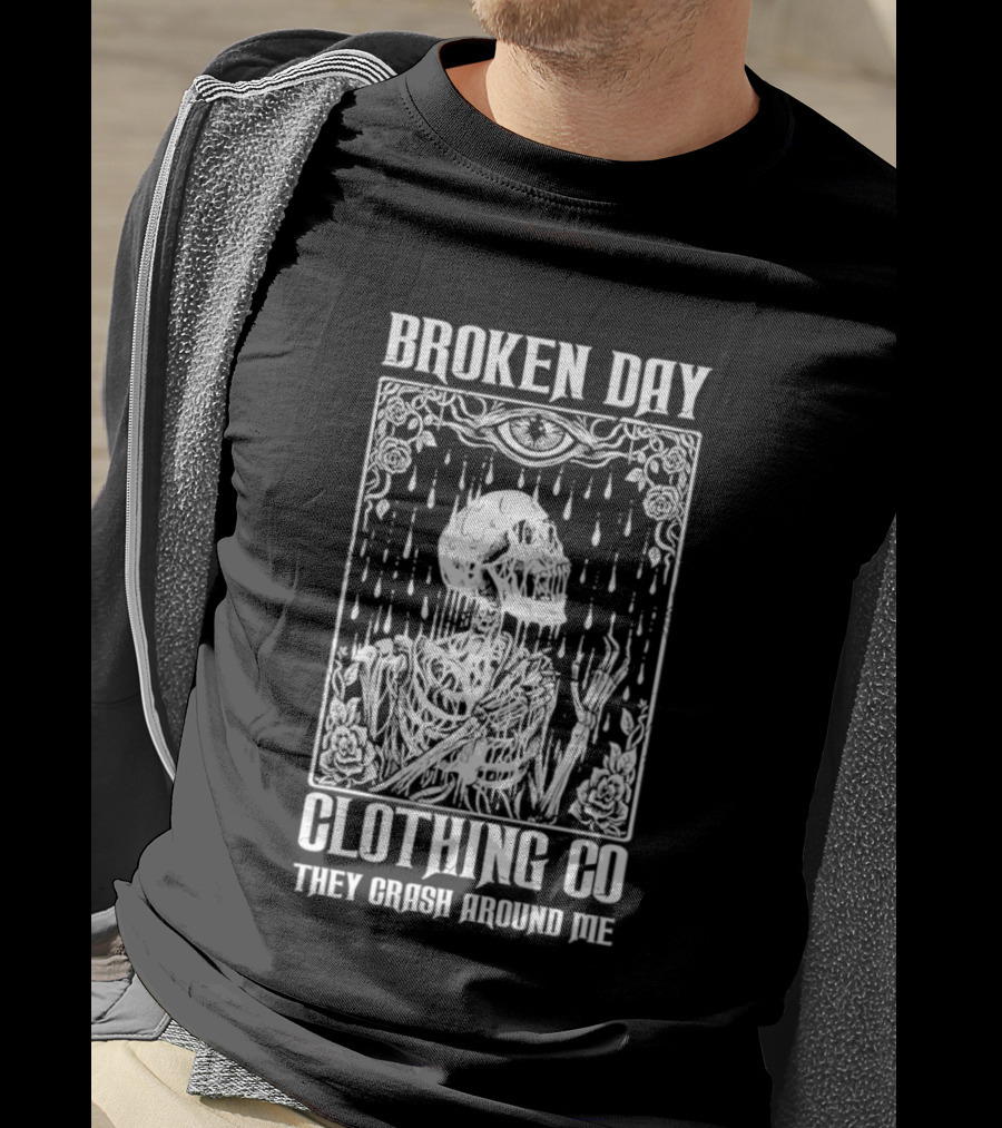 Broken Day Clothing Co Skeleton They Crash Around Me T-Shirt