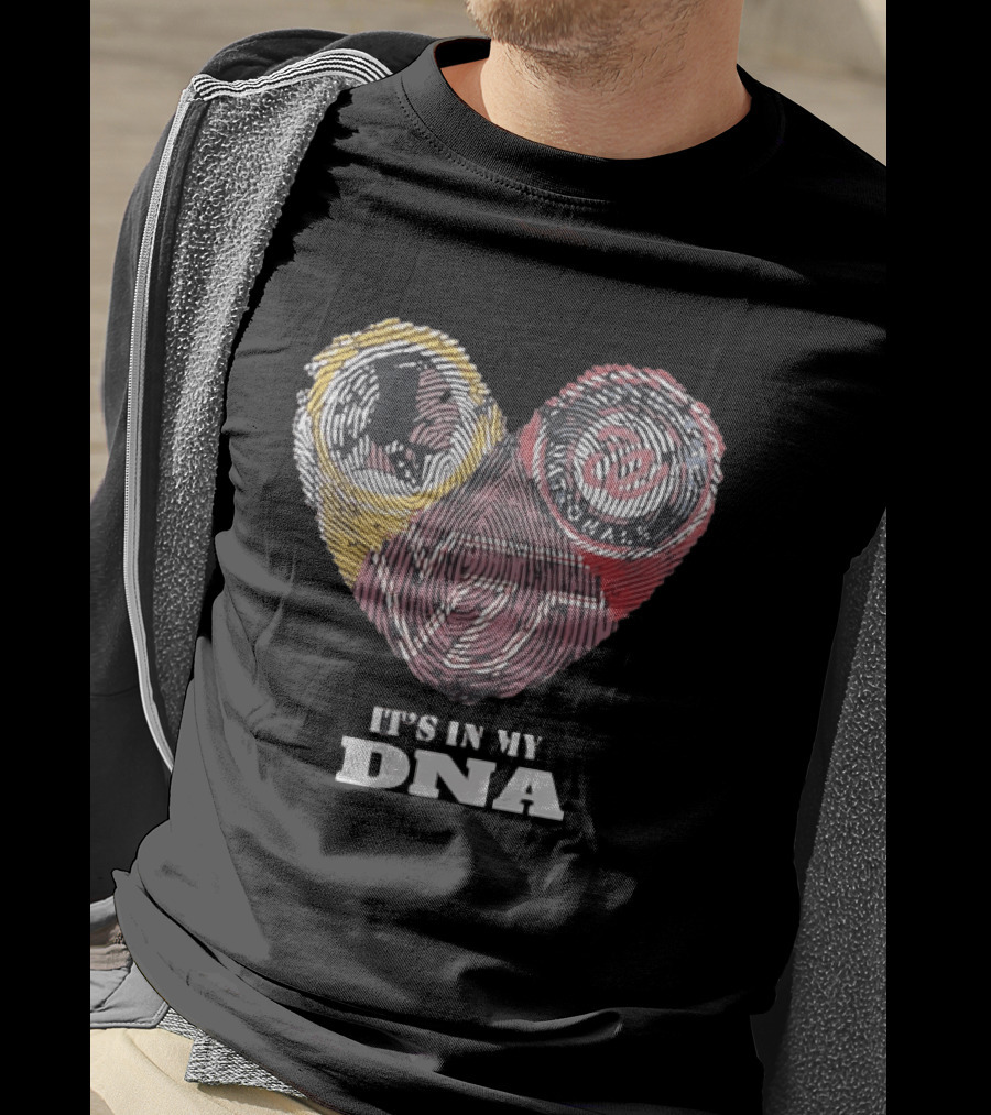 It's In My DNA Virginia Tech Hokies VT Heart Fingerprint T-Shirt