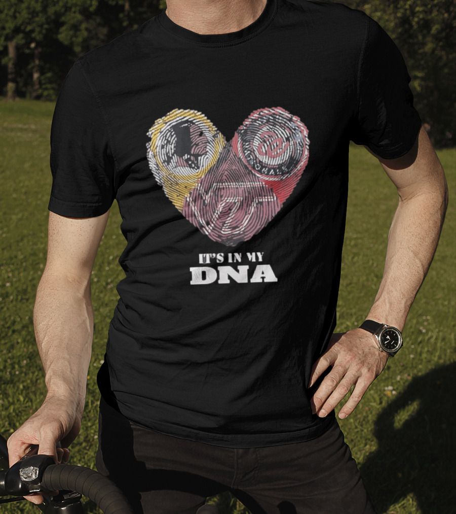 It's In My DNA Virginia Tech Hokies VT Heart Fingerprint T-Shirt