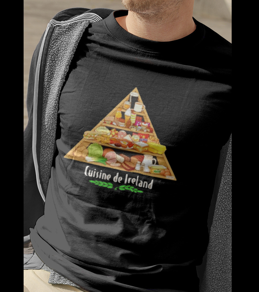 Cuisine De Ireland Humorous Cartoon Food Pyramid T-Shirt