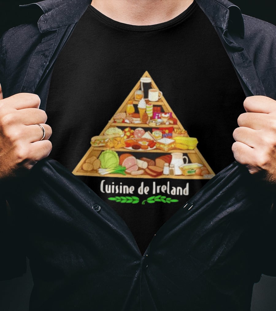 Cuisine De Ireland Humorous Cartoon Food Pyramid T-Shirt