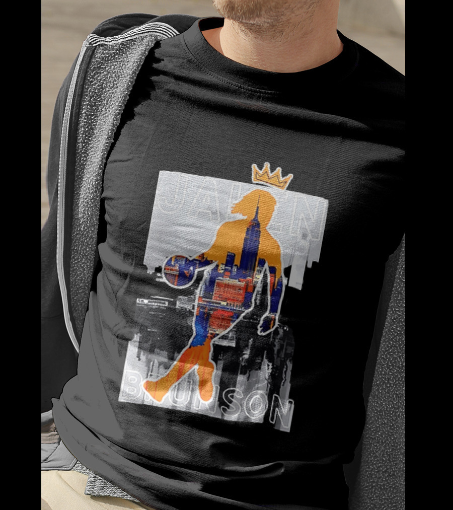 King Of New York Jalen Brunson New York Knicks NBA 2026 Skyline T-Shirt