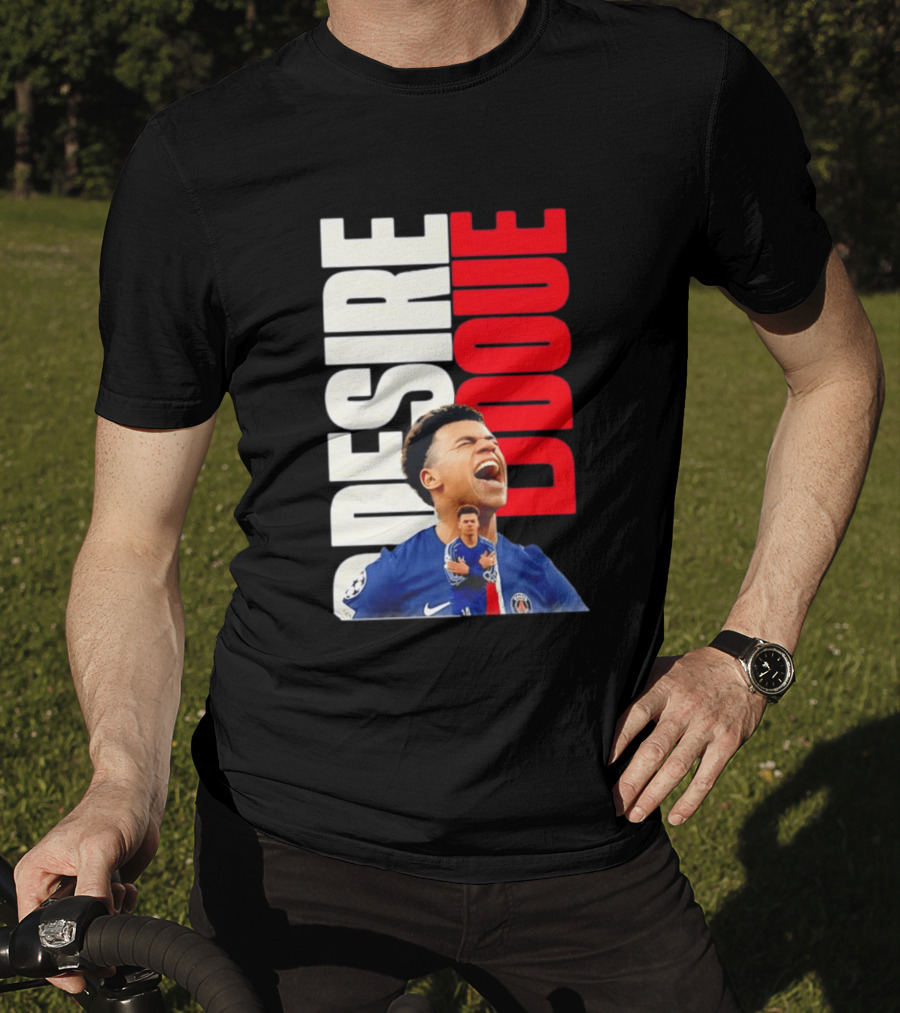 Désiré Doué Celebrating PSG Paris Saint Germain Player T-Shirt