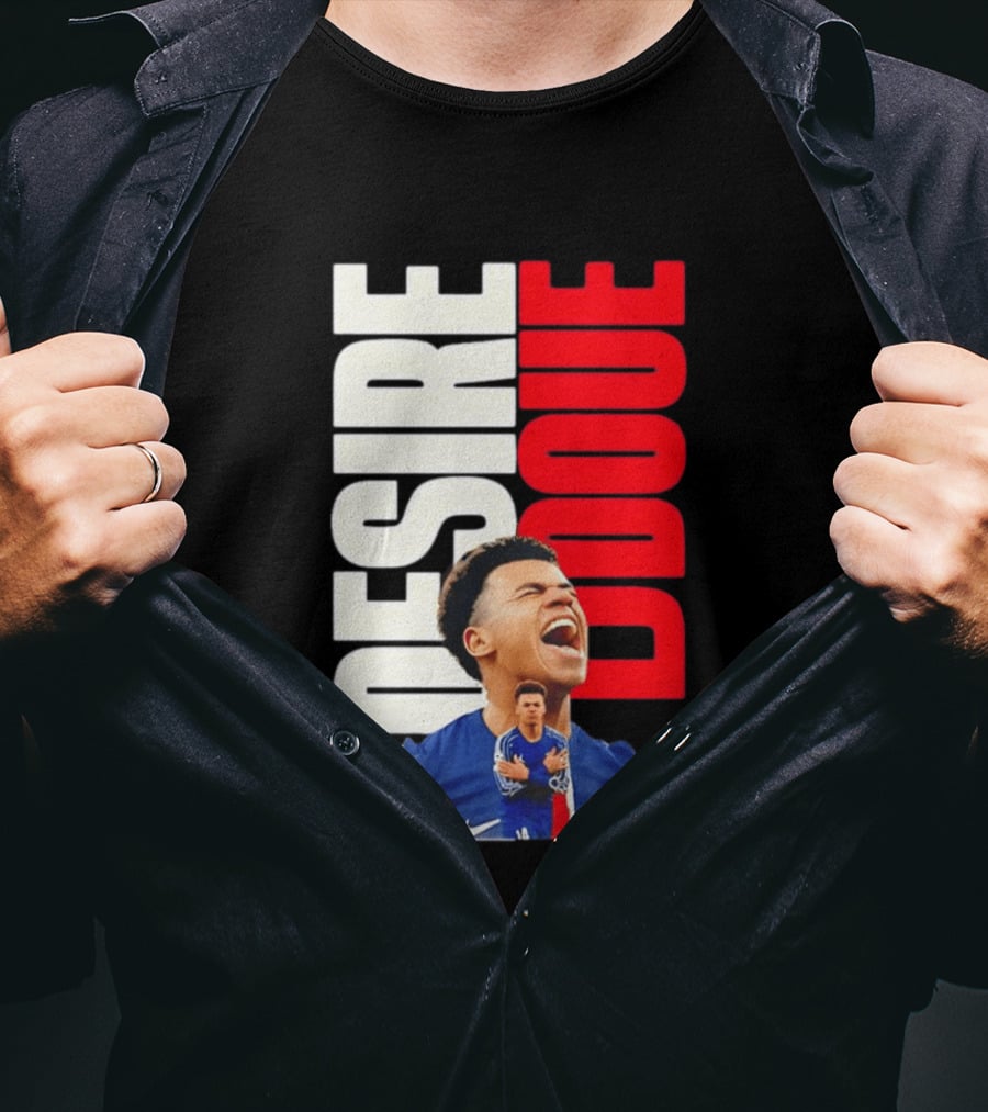 Désiré Doué Celebrating PSG Paris Saint Germain Player T-Shirt