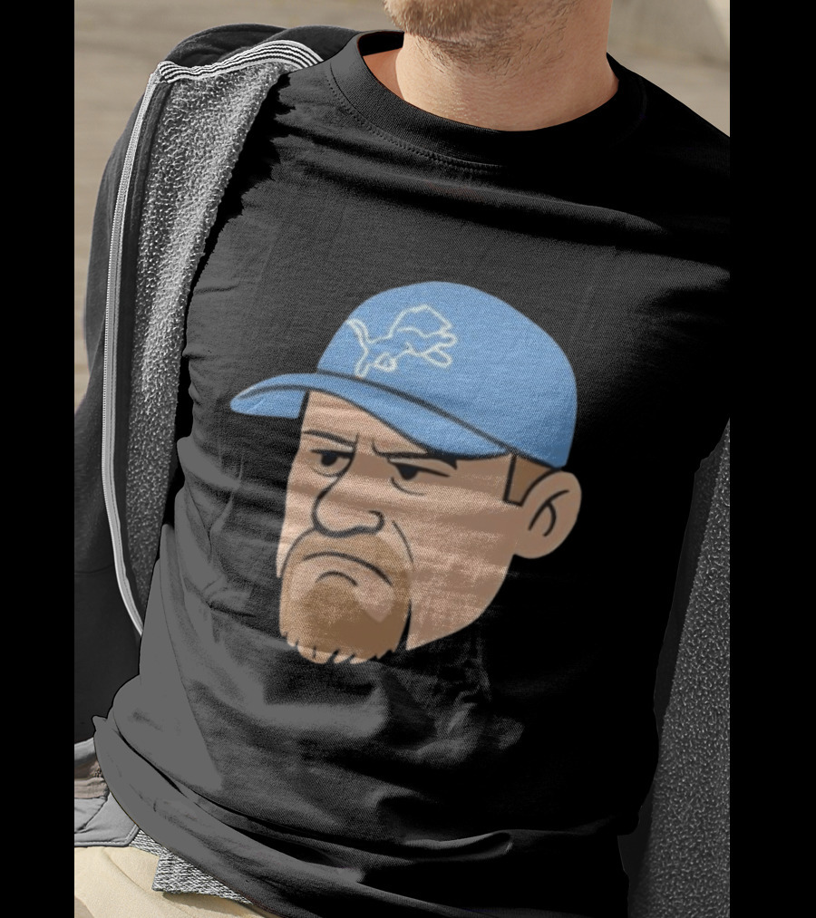 Detroit Lions Grumpy Man With Hat Football Team Fan T-Shirt