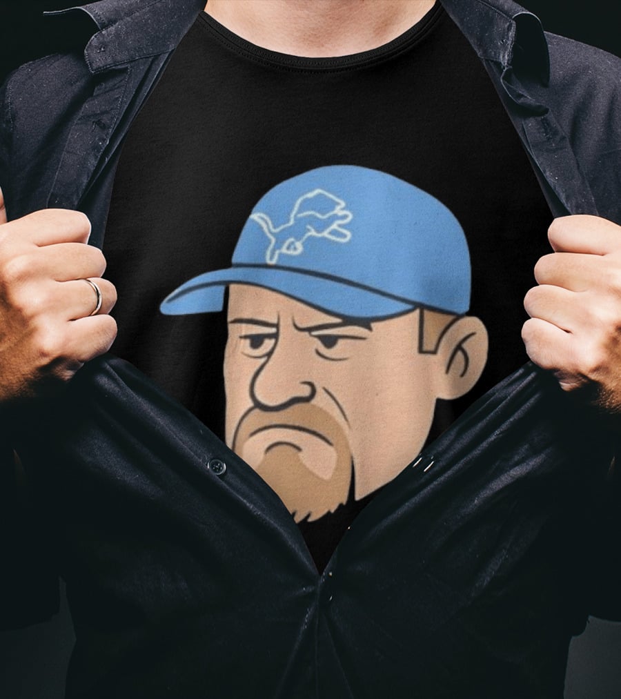 Detroit Lions Grumpy Man With Hat Football Team Fan T-Shirt