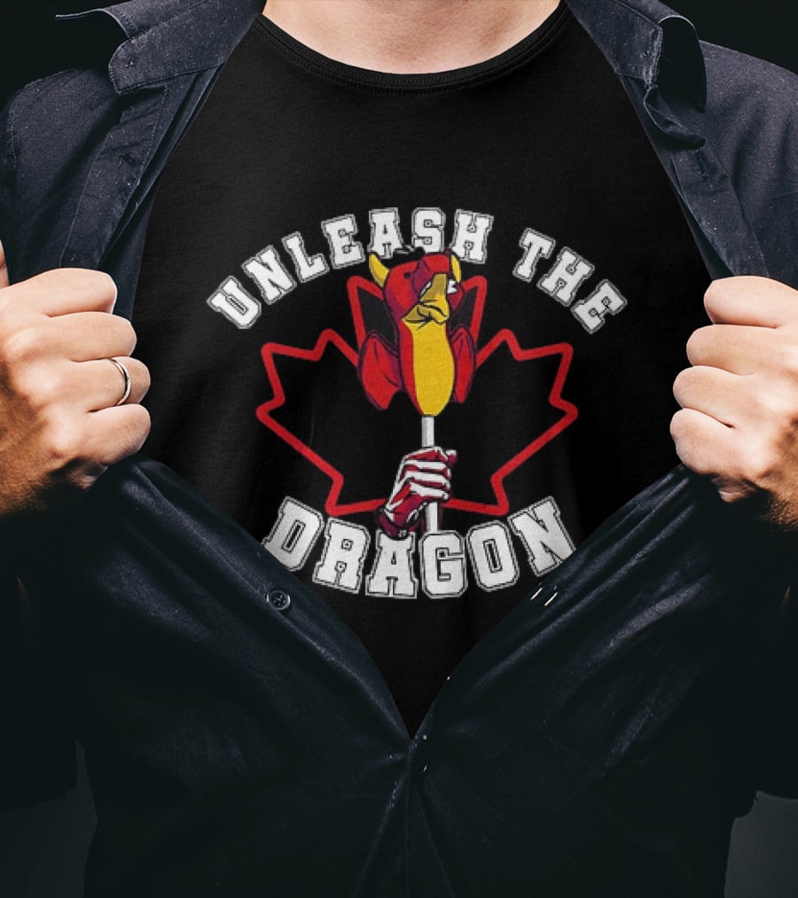 Unleash The Dragon Toronto Baseball Maple Leaf T-Shirt