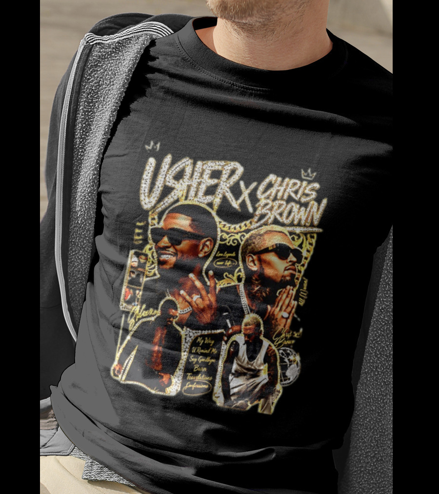 Usher Chris Brown My Way Without Me Say Goodbye Tour Los Angeles Buju Banton Team Custom T-Shirt