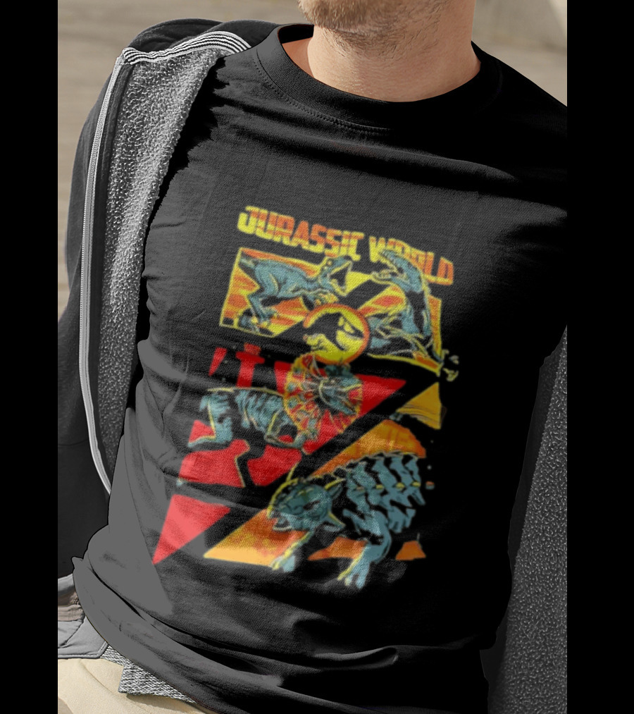 Velociraptor Dilophosaurus Ankylosaurus Jurassic World Dinosaurs T-Shirt