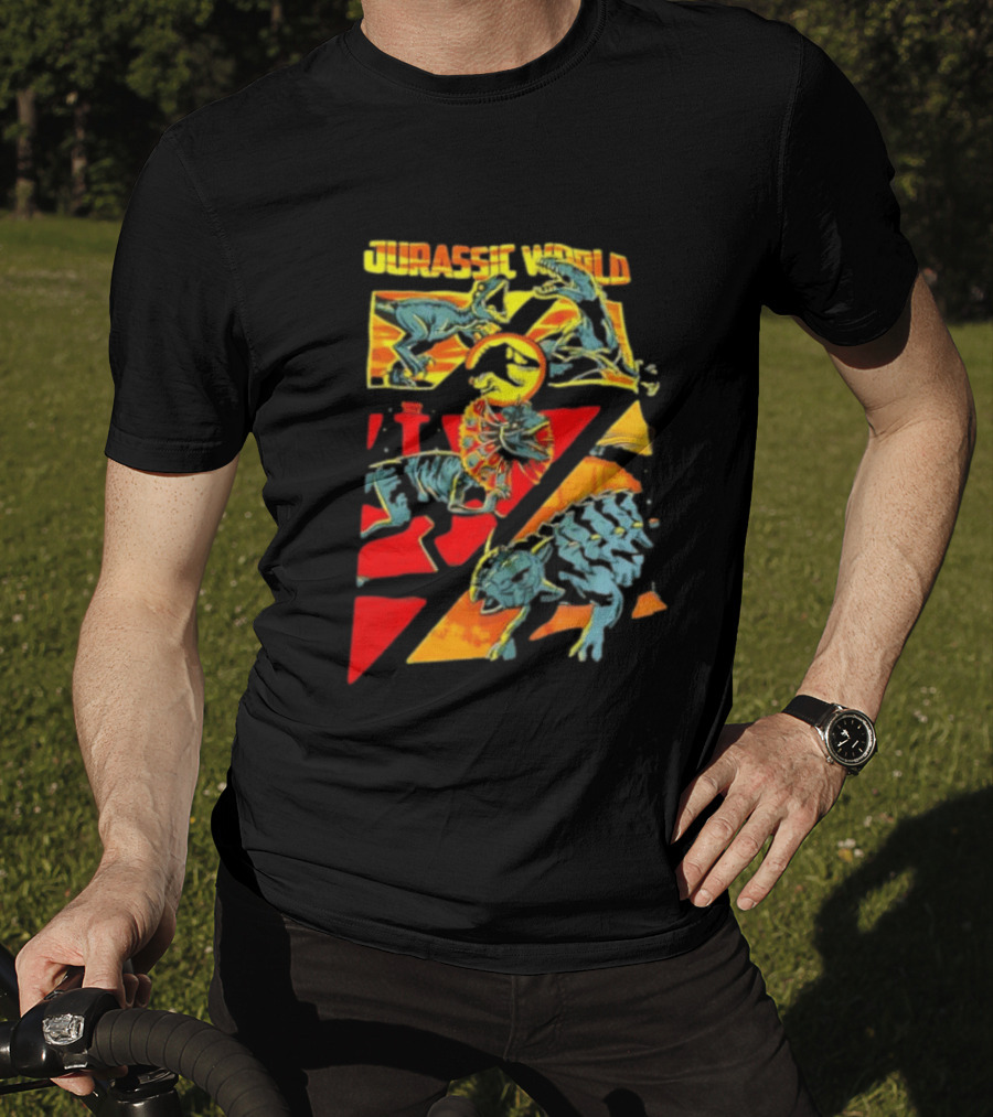 Velociraptor Dilophosaurus Ankylosaurus Jurassic World Dinosaurs T-Shirt