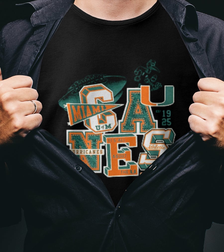 Miami Hurricanes U Coral Gables Athletic Football Team It's All About The U T-Shirt