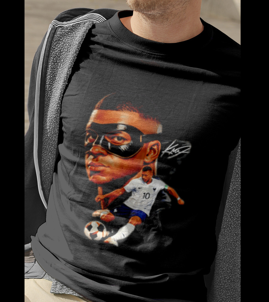 France Kylian Mbappe 10 Soccer Star Masked Player T-Shirt