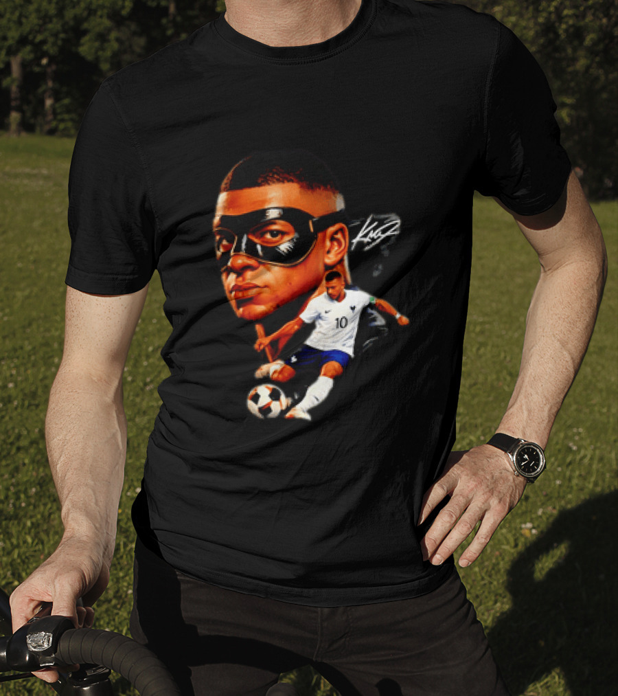 France Kylian Mbappe 10 Soccer Star Masked Player T-Shirt