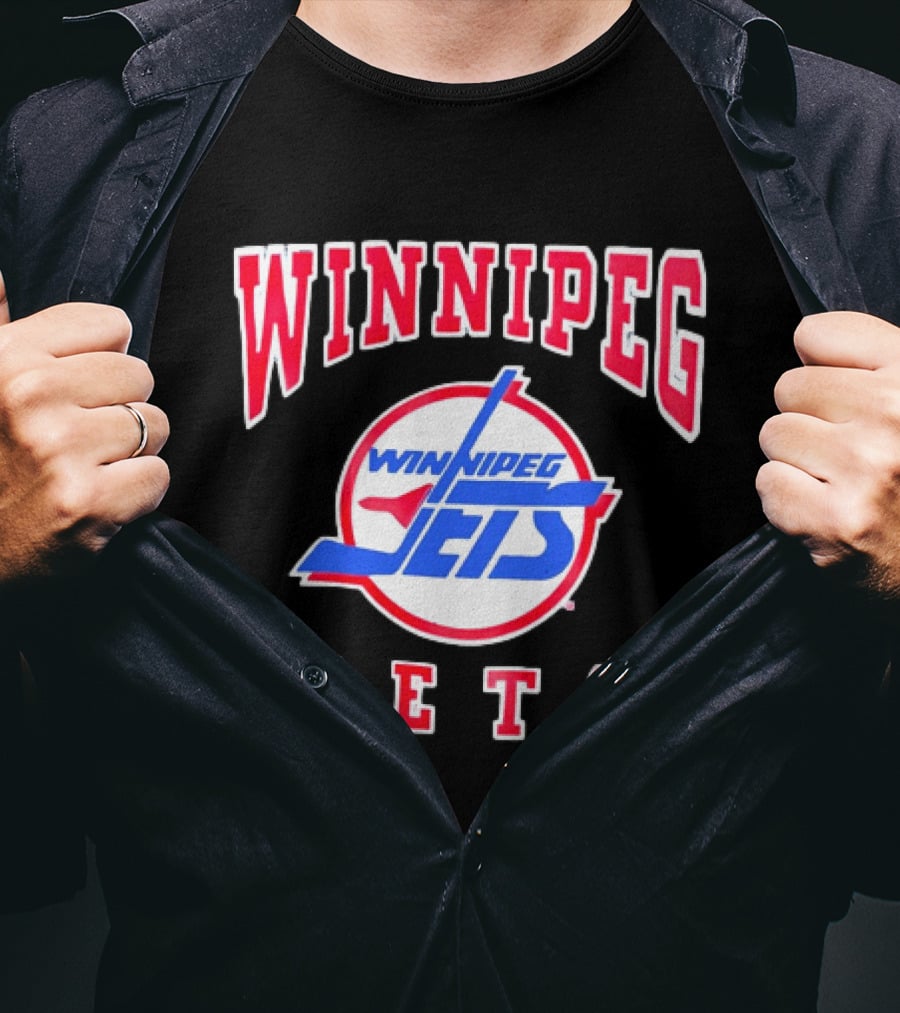 Winnipeg Jets Hockey Team Name Bold NHL Sportswear T-Shirt